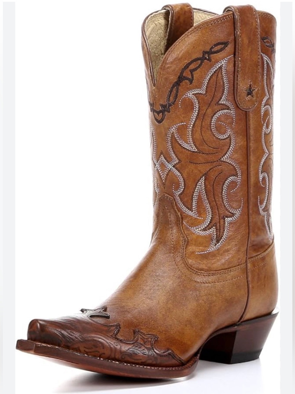 Tony Lama Two-Tone Tan and Brown Western Cowboy Boots